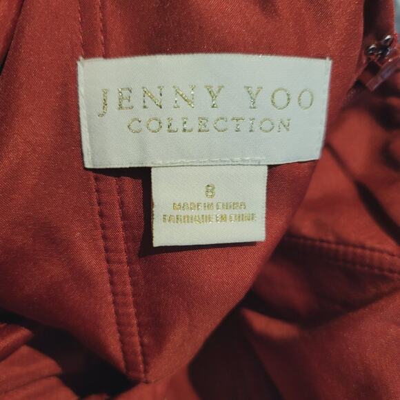 Jenny Yoo Collection Chiffon Bridesmaid Dress Size 8 Burgundy Wine Maxi - Picture 8 of 8